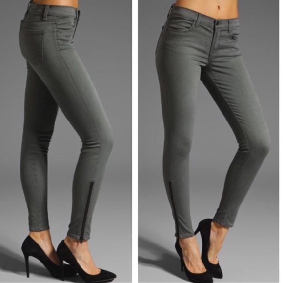 J Brand Denim - J Brand Gotham Side Zip Grey Skinny Jeans